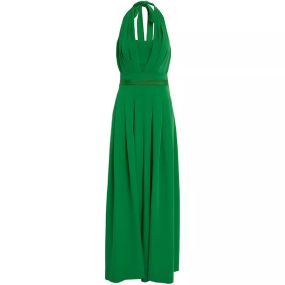 ME+EM Green 2-In-1 Wide-Leg Jumpsuit + Bandeau in Modern Crepe NWT - Picture 1 of 10